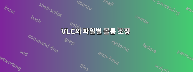 VLC의 파일별 볼륨 조정