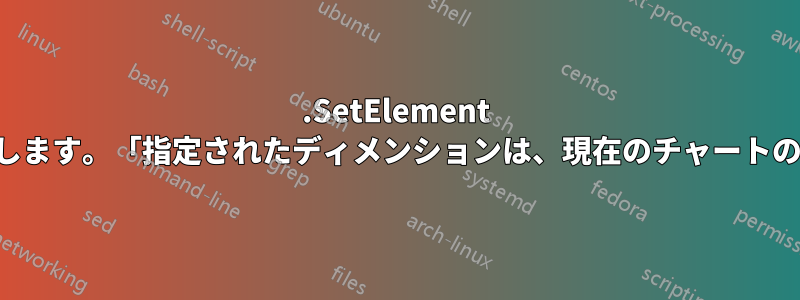 .SetElement の後にチャートが破損します。「指定されたディメンションは、現在のチャートの種類では無効です。」