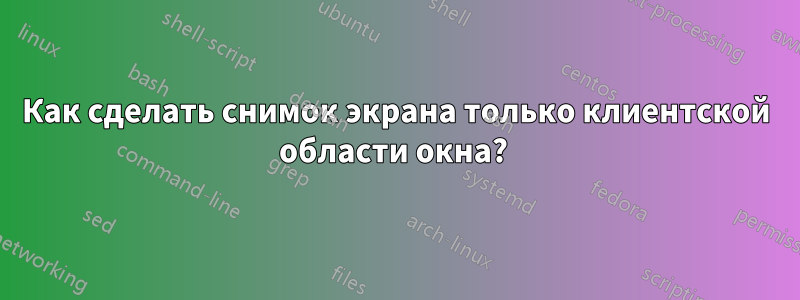 Как сделать снимок экрана только клиентской области окна? 