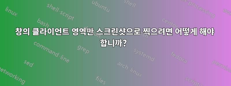 창의 클라이언트 영역만 스크린샷으로 찍으려면 어떻게 해야 합니까? 