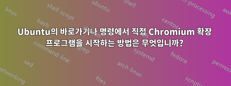 Ubuntu의 바로가기나 명령에서 직접 Chromium 확장 프로그램을 시작하는 방법은 무엇입니까?