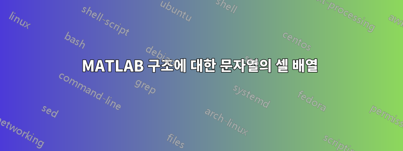 MATLAB 구조에 대한 문자열의 셀 배열