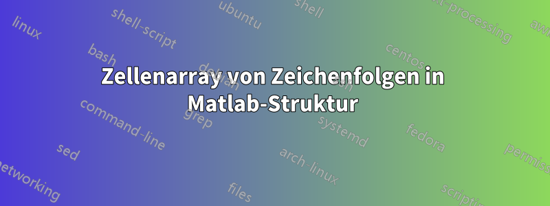 Zellenarray von Zeichenfolgen in Matlab-Struktur