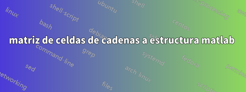 matriz de celdas de cadenas a estructura matlab