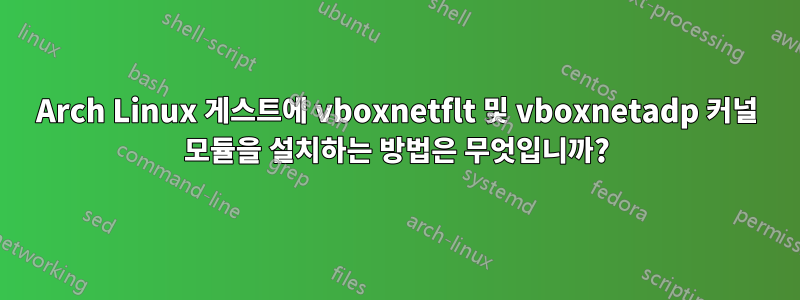 Arch Linux 게스트에 vboxnetflt 및 vboxnetadp 커널 모듈을 설치하는 방법은 무엇입니까?