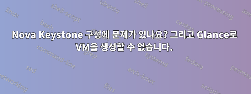 Nova Keystone 구성에 문제가 있나요? 그리고 Glance로 VM을 생성할 수 없습니다.