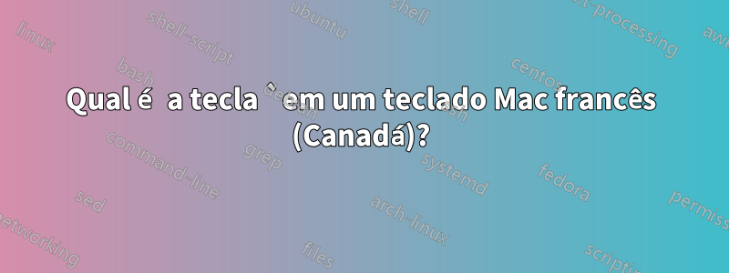 Qual é a tecla `em um teclado Mac francês (Canadá)?