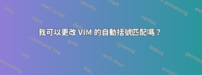 我可以更改 VIM 的自動括號匹配嗎？