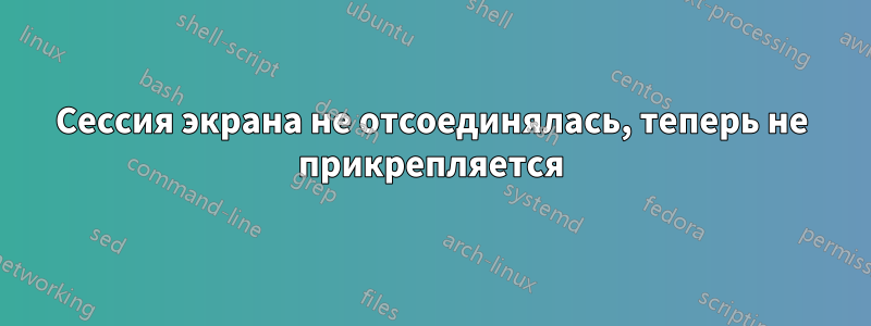 Сессия экрана не отсоединялась, теперь не прикрепляется