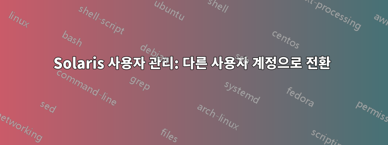 Solaris 사용자 관리: 다른 사용자 계정으로 전환