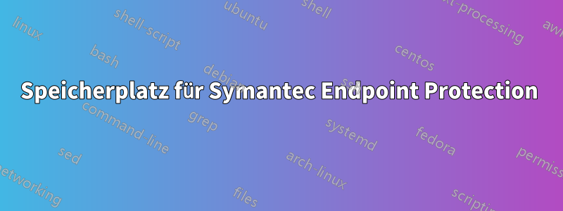 Speicherplatz für Symantec Endpoint Protection