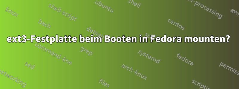 ext3-Festplatte beim Booten in Fedora mounten?