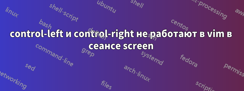 control-left и control-right не работают в vim в сеансе screen