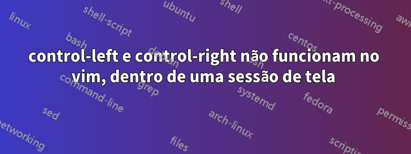 control-left e control-right não funcionam no vim, dentro de uma sessão de tela