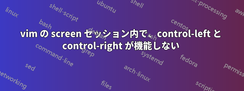 vim の screen セッション内で、control-left と control-right が機能しない