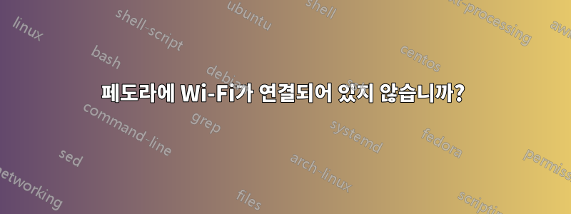 페도라에 Wi-Fi가 연결되어 있지 않습니까?