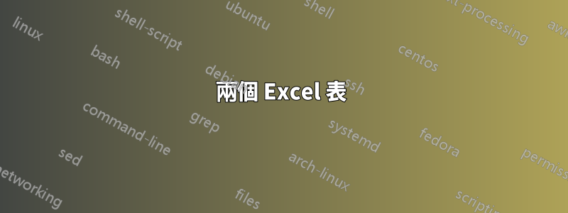 兩個 Excel 表