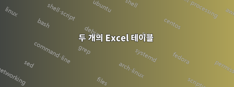 두 개의 Excel 테이블