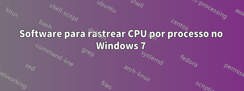 Software para rastrear CPU por processo no Windows 7