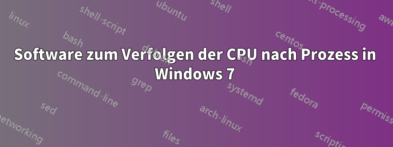 Software zum Verfolgen der CPU nach Prozess in Windows 7