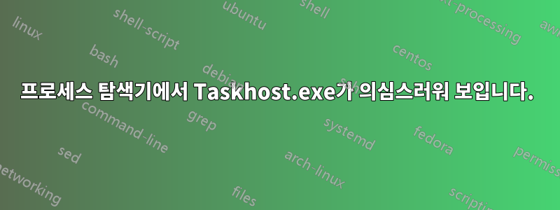 프로세스 탐색기에서 Taskhost.exe가 의심스러워 보입니다.