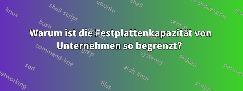 Warum ist die Festplattenkapazität von Unternehmen so begrenzt? 