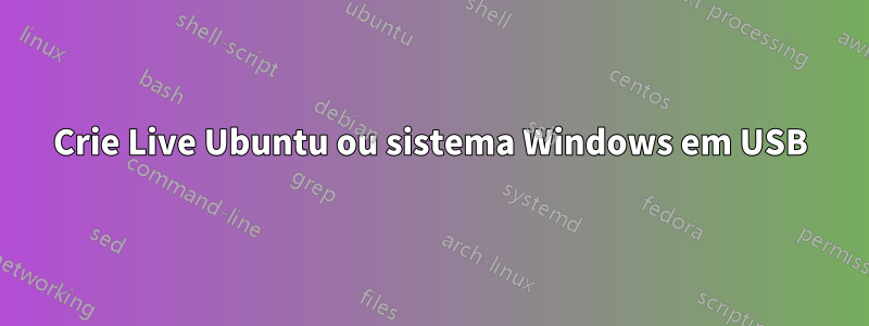 Crie Live Ubuntu ou sistema Windows em USB