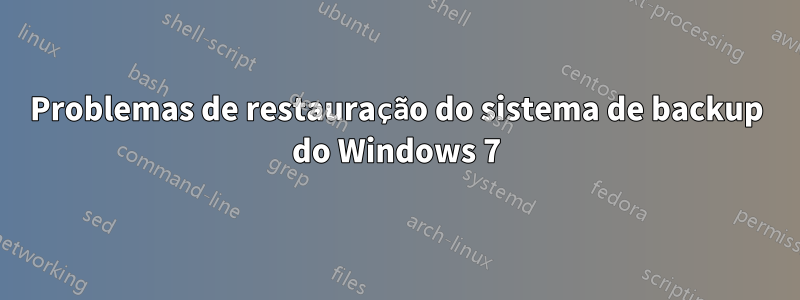 Problemas de restauração do sistema de backup do Windows 7