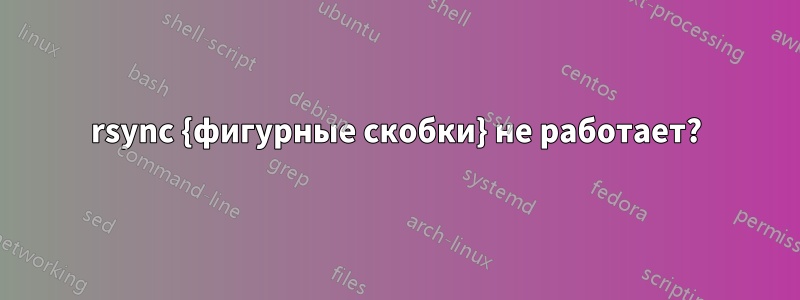 rsync {фигурные скобки} не работает?