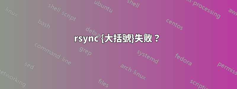 rsync {大括號}失敗？