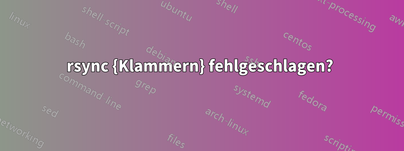 rsync {Klammern} fehlgeschlagen?