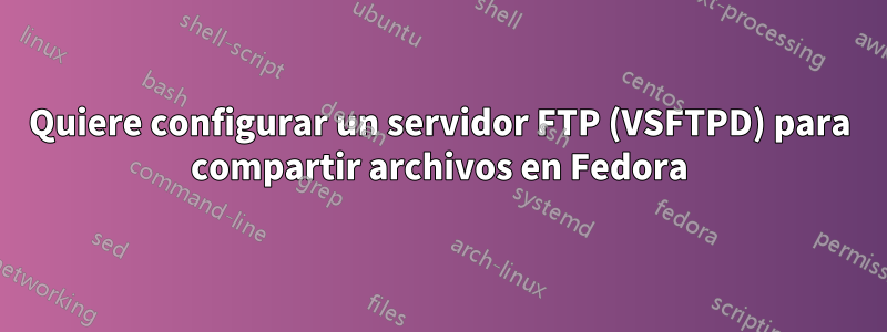 Quiere configurar un servidor FTP (VSFTPD) para compartir archivos en Fedora