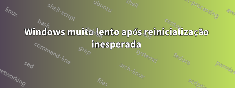 Windows muito lento após reinicialização inesperada