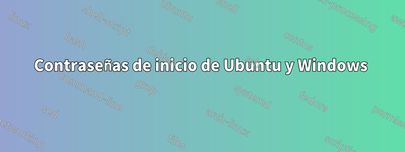 Contraseñas de inicio de Ubuntu y Windows