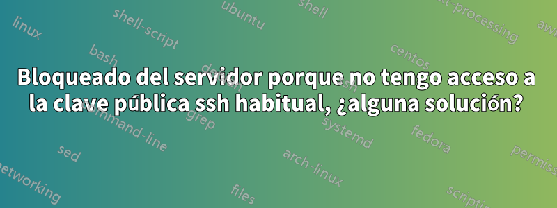 Bloqueado del servidor porque no tengo acceso a la clave pública ssh habitual, ¿alguna solución?