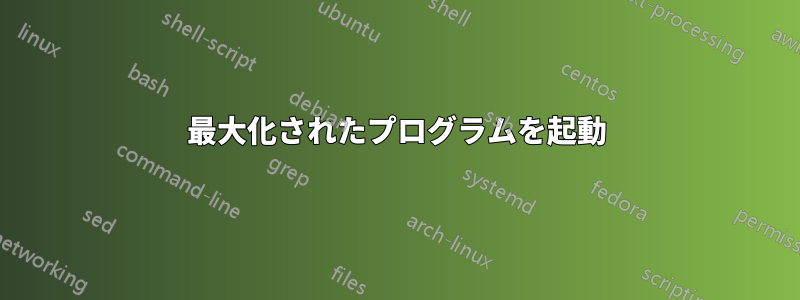 最大化されたプログラムを起動