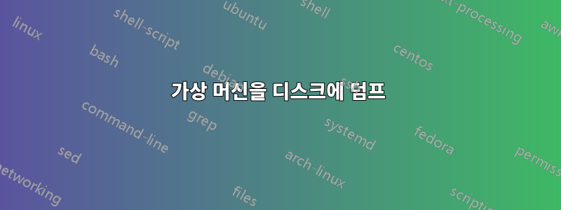 가상 머신을 디스크에 덤프