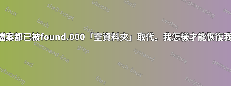 我的所有檔案都已被found.000「空資料夾」取代。我怎樣才能恢復我的資料？