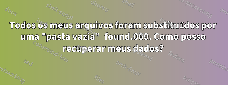 Todos os meus arquivos foram substituídos por uma "pasta vazia" found.000. Como posso recuperar meus dados?