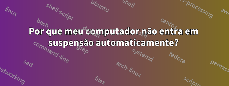 Por que meu computador não entra em suspensão automaticamente?