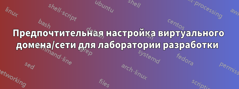 Предпочтительная настройка виртуального домена/сети для лаборатории разработки 