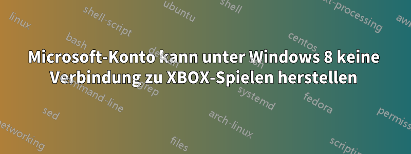 Microsoft-Konto kann unter Windows 8 keine Verbindung zu XBOX-Spielen herstellen