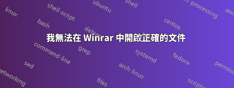 我無法在 Winrar 中開啟正確的文件