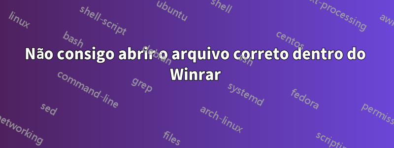 Não consigo abrir o arquivo correto dentro do Winrar