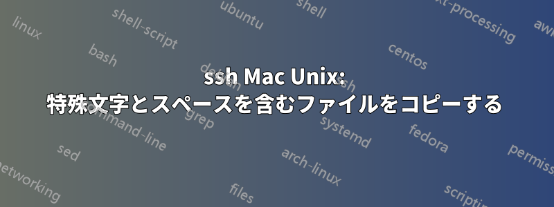 ssh Mac Unix: 特殊文字とスペースを含むファイルをコピーする