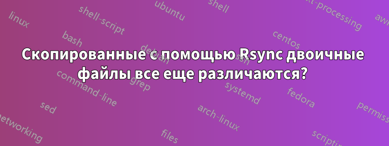 Скопированные с помощью Rsync двоичные файлы все еще различаются?