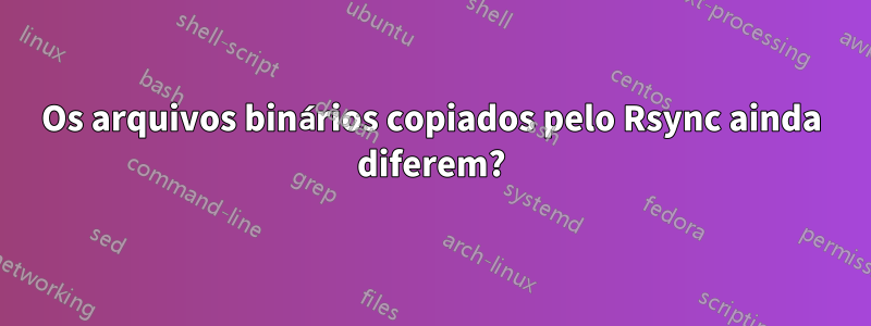 Os arquivos binários copiados pelo Rsync ainda diferem?