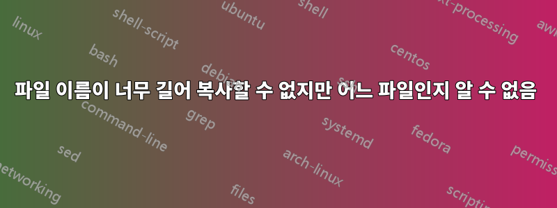 파일 이름이 너무 길어 복사할 수 없지만 어느 파일인지 알 수 없음