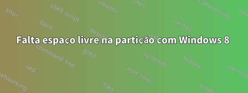 Falta espaço livre na partição com Windows 8