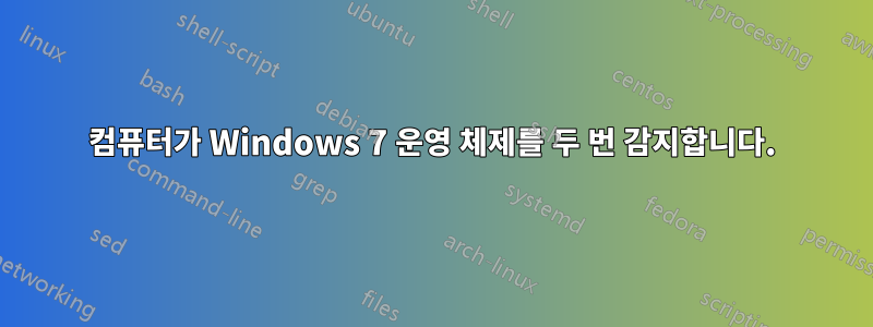 컴퓨터가 Windows 7 운영 체제를 두 번 감지합니다.